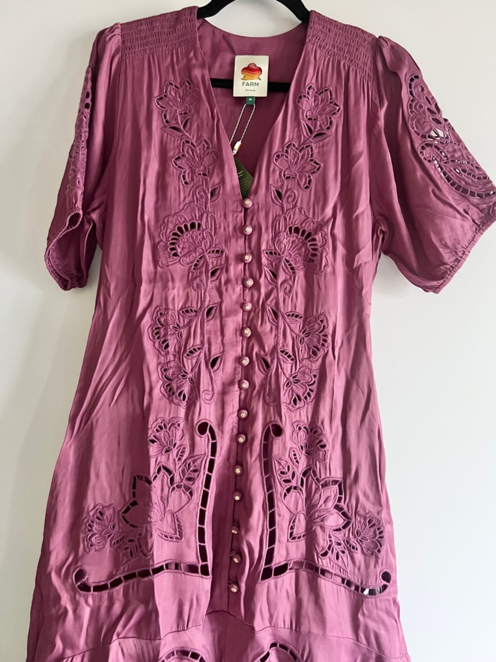 FARM Rio Pink Richelieu Lenzing Ecovero Viscose Maxi Dress Size Medium NWT - Picture 9 of 16